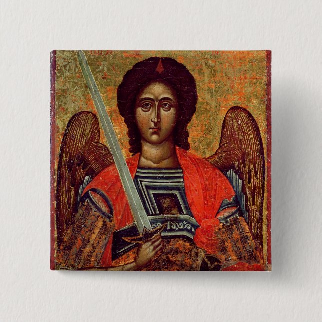 Ikone des Engels Michael, Grieche, 18. Jahrhundert Button (Vorderseite)