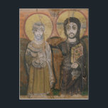 Ikone, die Abbott Mena mit Christus darstellt Postkarte<br><div class="desc">Ikone, die Abbott Mena mit Christus, von Baouit, 6.-. Jahrhundert | durch koptischen | Kunst-Standort darstellt: Louvre, Bild-Sammlungs-Zahl Paris, Frankreich |: XIR50882</div>