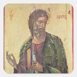 Ikone, die St Andrew darstellt Quadratischer Aufkleber