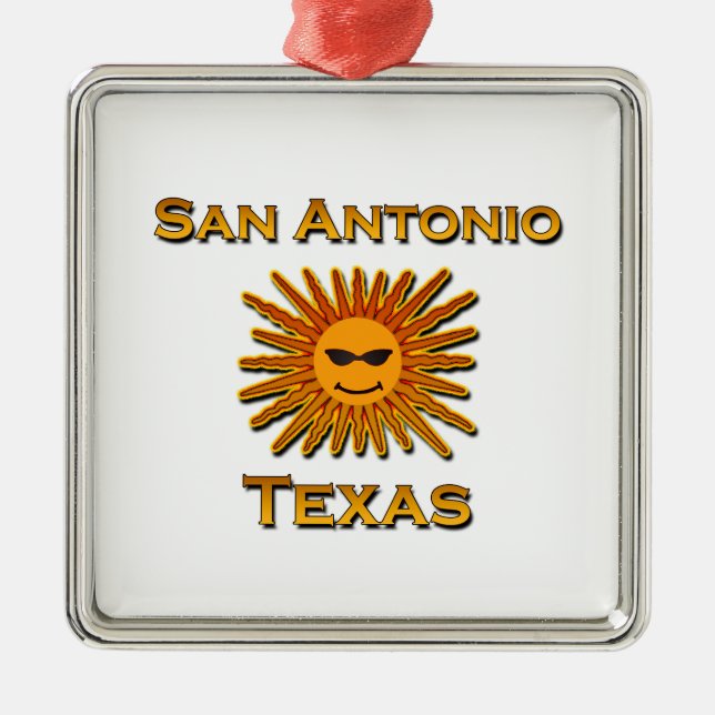Ikone San Antonio Sun Silbernes Ornament (Vorne)