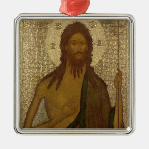 Ikone von Johannes der Vorläufer Silbernes Ornament