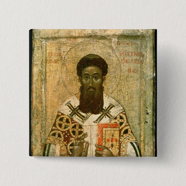 Ikone von St- Gregoryerzbischof von Saloniki Button (Vorderseite)
