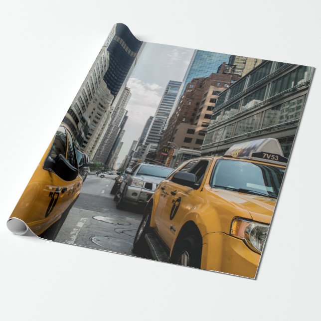 Ikonenhafte gelbe Taxis New York City Geschenkpapier (Ungerollt)
