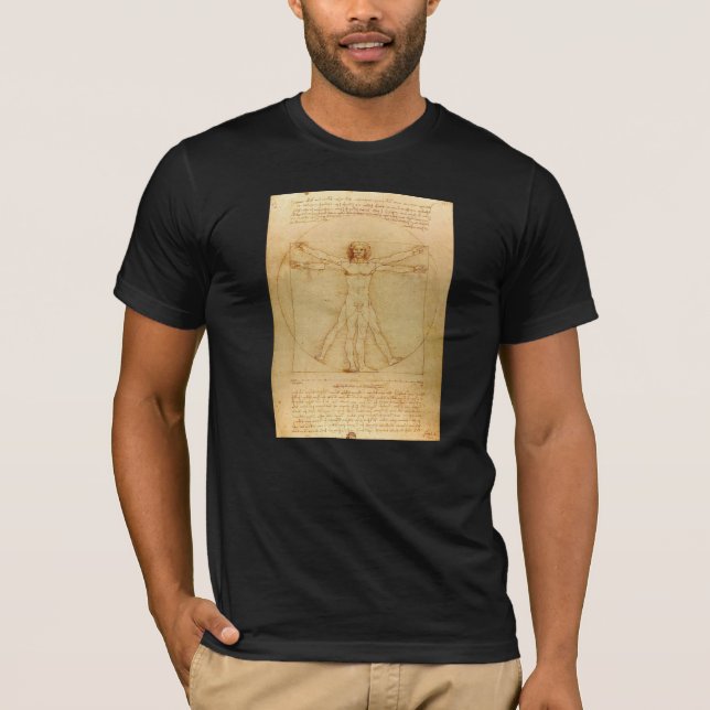 Ikonenhafter Mann Leonardo da Vincis Vetruvian T-Shirt (Vorderseite)
