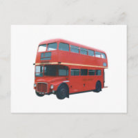 Ikonenhafter roter Bus Poscard Londons