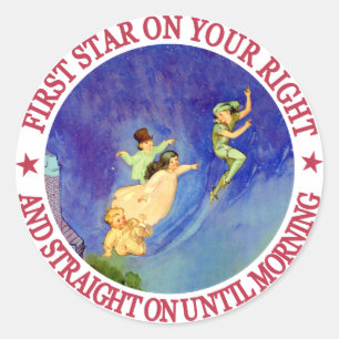 IKONENHAFTES BILD VON PETER PAN RUNDER AUFKLEBER