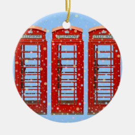 Ikonenhaftes rotes London-Telefon packt Keramik Ornament