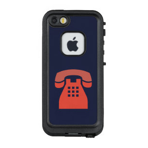 Ikonenhaftes rotes Retro Telefon auf irgendeiner LifeProof FRÄ’ iPhone SE/5/5s Hülle