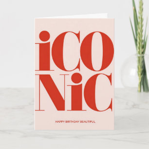 Ikonische fette Typografie Rosa und rote Geburtsta Karte