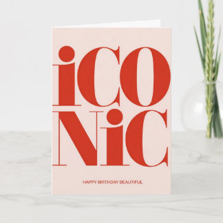 Ikonische fette Typografie Rosa und rote Geburtsta Karte