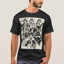 "Ikonische Filmhelden T-Shirt-Umrisse."