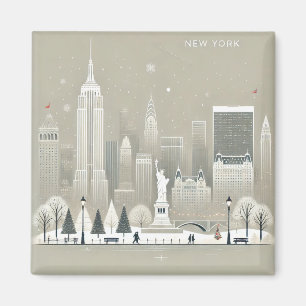 Ikonische Freiheitsstatue & NYC Skyline Holiday Magnet