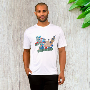 Ikonische Londoner Sehenswürdigkeiten UK-Karte Bri T-Shirt