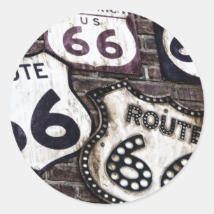 Ikonische Route 66 Runder Aufkleber