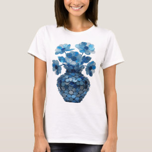 Ikonische silberne BLUE FLORAL VASE Zitat-Design T-Shirt