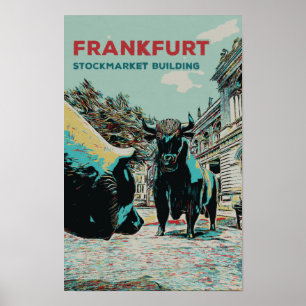 Ikonische Skulpturen der Frankfurter Wertpapierbör Poster
