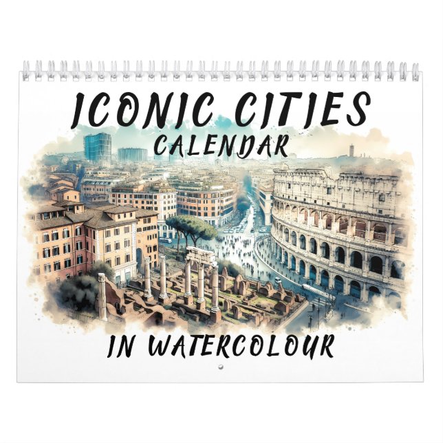 Ikonische Wasserfarbenkollektivitäten Kalender (Titelbild)