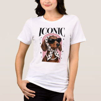 Ikonischer Dachshund - Glamouröser Retro-Dackel Tri-Blend Shirt