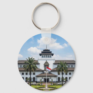 Ikonischer Gedung Sate Bandung Indonesia Schlüssel Schlüsselanhänger