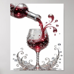 Ikonischer Silber ROTWEIN Poster