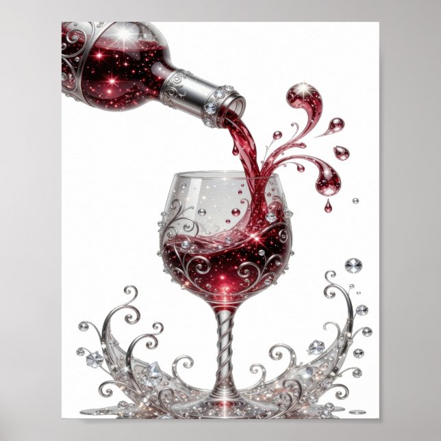 Ikonischer Silber ROTWEIN Poster (Vorne)