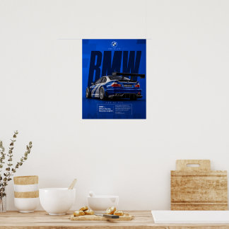 Ikonisches Blue Motorsport Rennwagen-Poster | M3 G Poster