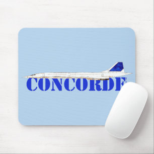 Ikonisches Concorde-Flugzeug mit fettem blauem Sch Mousepad