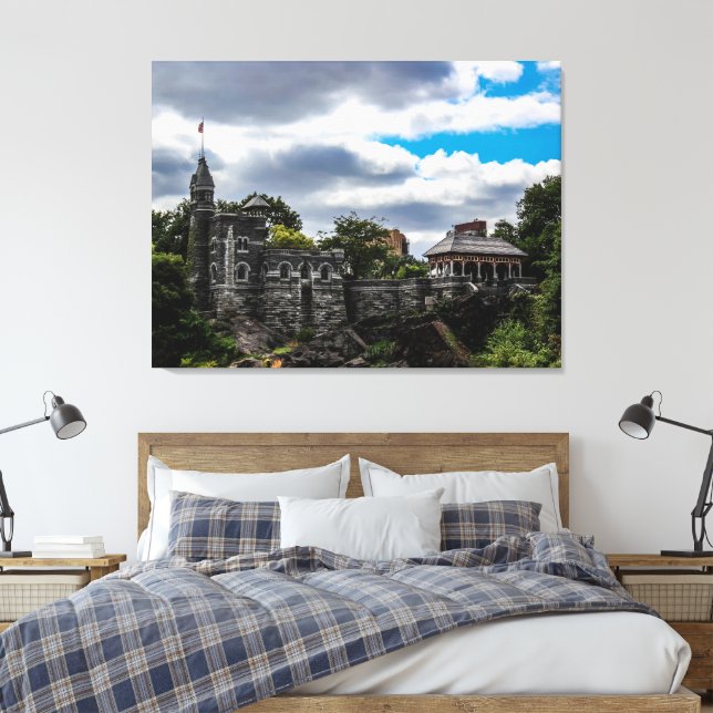 Ikonisches Foto von Belvedere Burg im NYC Leinwanddruck (Insitu (Schlafzimmer))