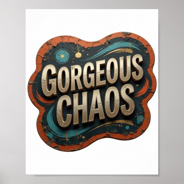 Ikonisches Gold GORGEOUS CHAOS Poster (Vorne)