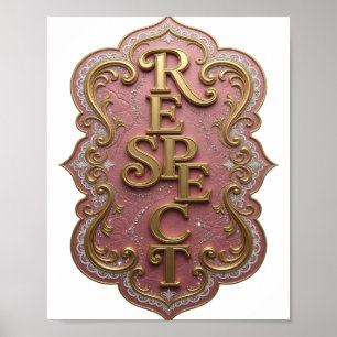 Ikonisches Gold RESPEKT Künstlerisches Motiv Poster