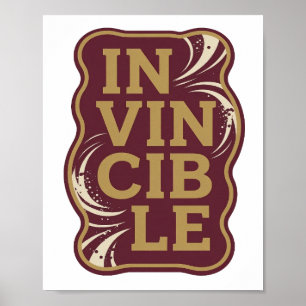 Ikonisches Gold UNBESIEGBARE Statement-Design Poster