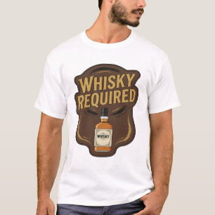 Ikonisches Gold WHISKY ERFORDERLICH Design T-Shirt