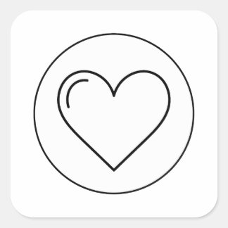 Ikonisches Minimal-Herz Quadratischer Aufkleber