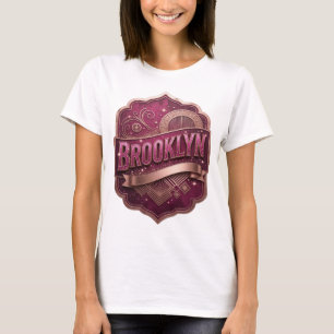 Ikonisches Pink BROOKLYN Grafik T-Shirt