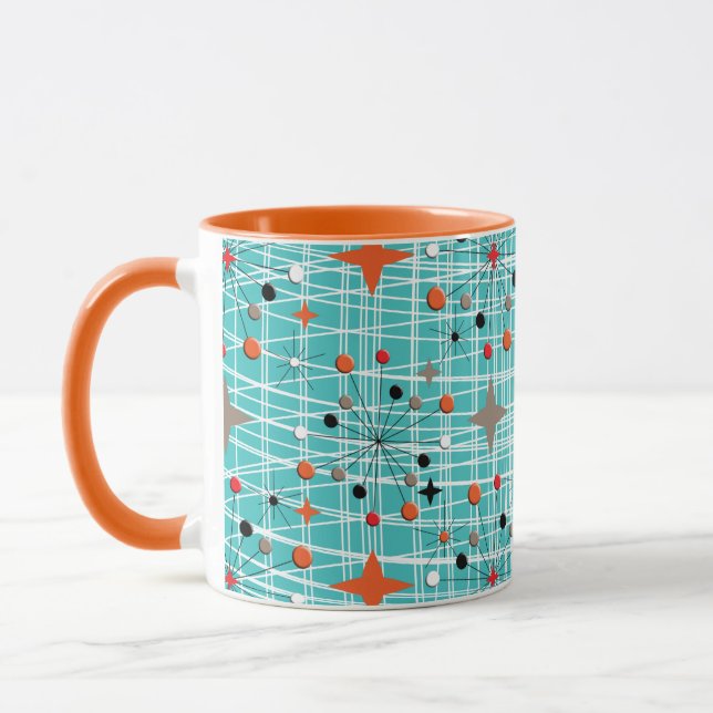 Ikonisches Retro-Design der 1950er Jahre der Atomi Tasse (Links)