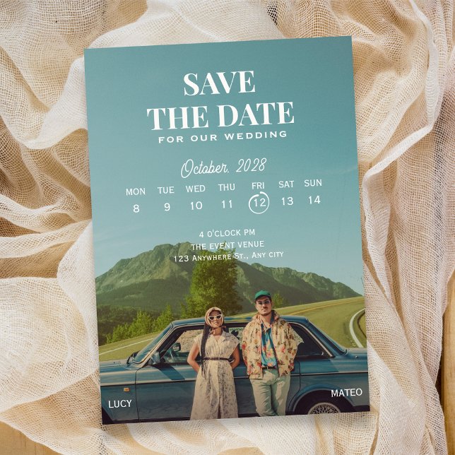 Ikonisches Retro-Foto Hochzeit  Save The Date (Von Creator hochgeladen)
