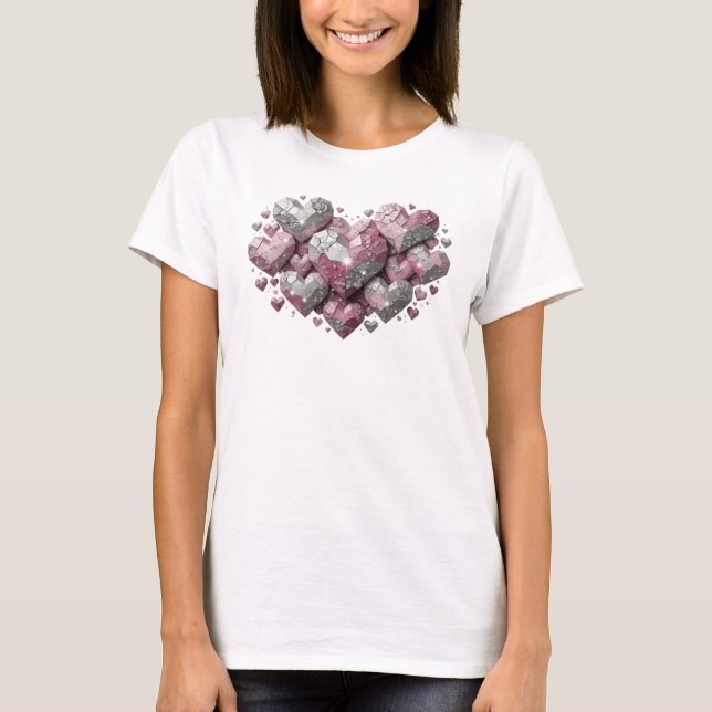 Ikonisches rotes ABSTRACT ART Statement T-Shirt (Vorderseite)
