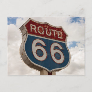 Ikonisches Route 66 Verkehrsschild Postkarte