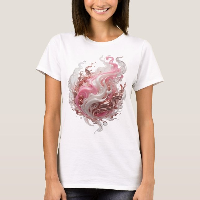 Ikonisches Silber ABSTRACT ART Statement Design T-Shirt (Vorderseite)