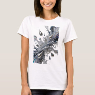 Ikonisches Silber ABSTRACT ART Statement T-Shirt