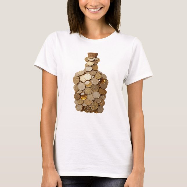 Ikonisches Silber-GELDBEUTEL-Design T-Shirt (Vorderseite)