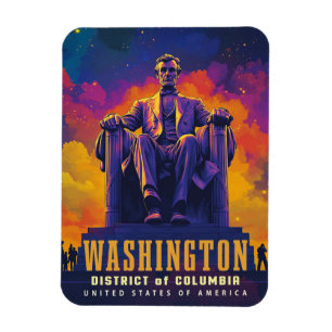 Ikonisches Washington D.C. mit Lincoln Memorial Magnet