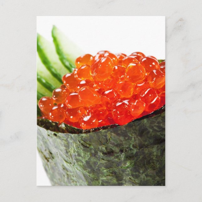 Ikura (Lachs Roe) Gunkan Maki Sushi Postkarte (Vorderseite)