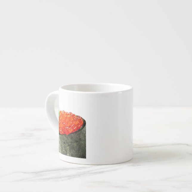 Ikura (Lachsrogen) Gunkan Maki Sushi Espressotasse (Vorderseite Links)
