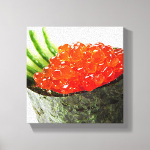 Ikura (Lachsrogen) Gunkan Maki Sushi Leinwanddruck