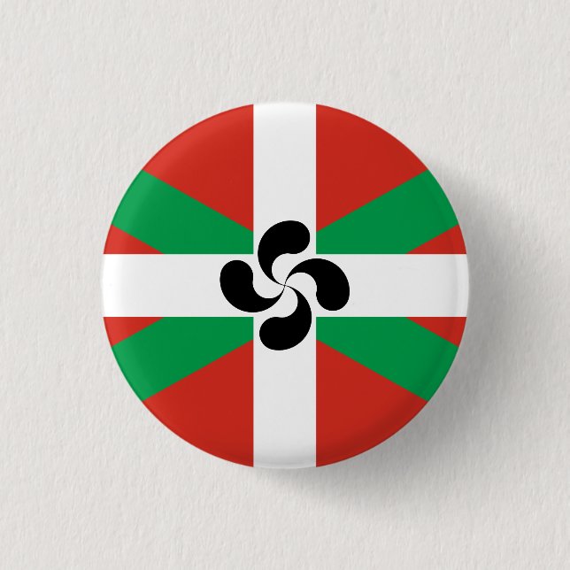 Ikurriña mit Lauburu-Symbol Button (Vorderseite)