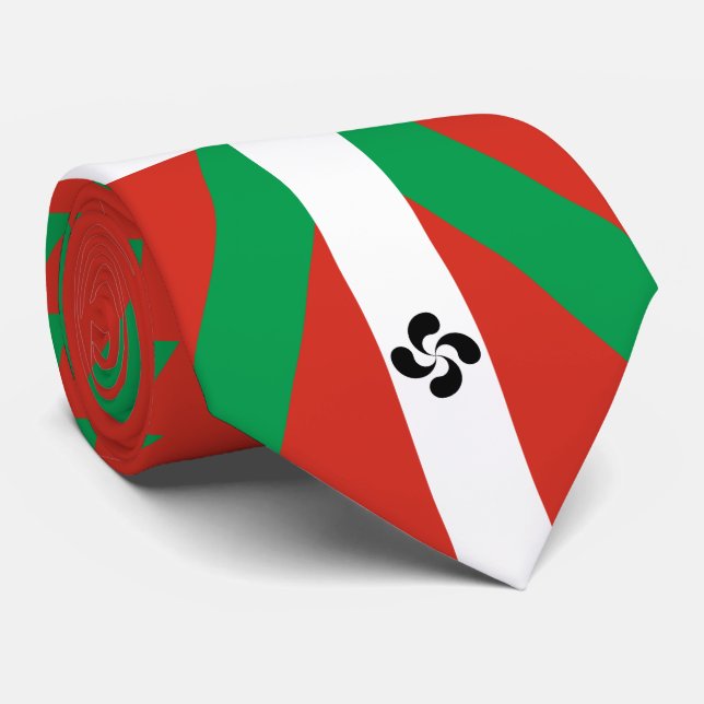 Ikurriña mit Lauburu-Symbol Krawatte (Gerollt)
