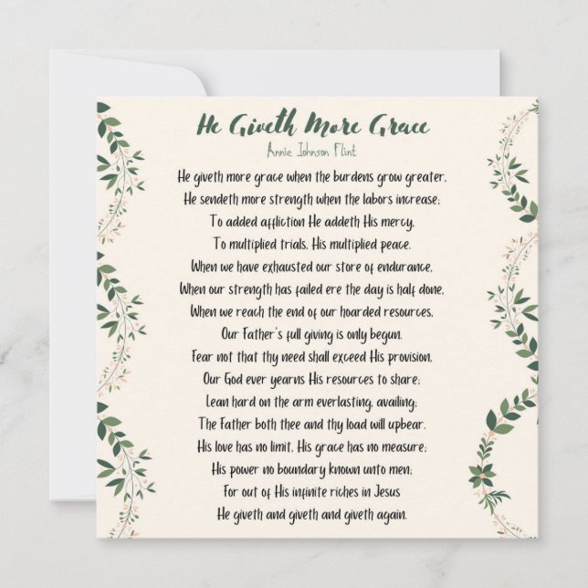 Il Donne Plus Grace Carte Plat Carré - Grande (Devant)