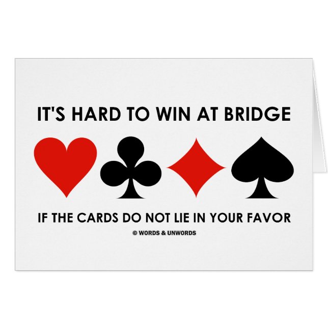 Il est difficile de gagner au pont si les cartes (Devant horizontal)