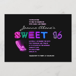 IL est ÉLECTRIQUE ! Invitation de sweet sixteen